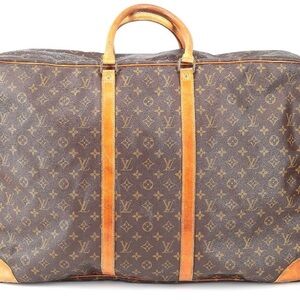 Pre-loved Stunning Louis Vuitton Brown Monogram Travel Bag with Tan Leather Trim